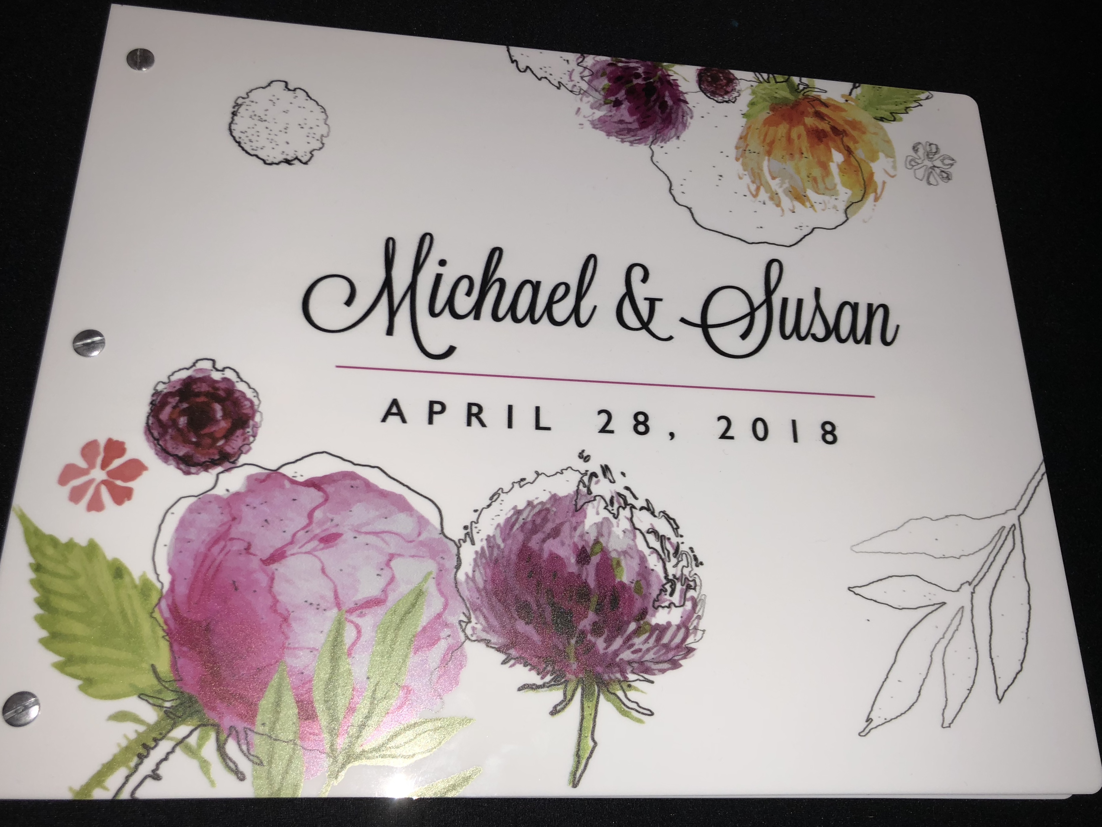 Custom memory book for Photo Booth rental, photo booth memory book