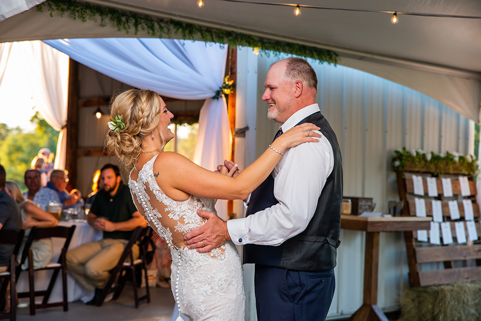Bride and Father dance for wedding