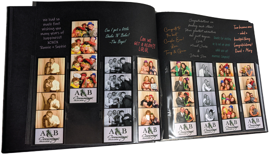 Michigan Photo Booth memory book, photo booth extras, Social share