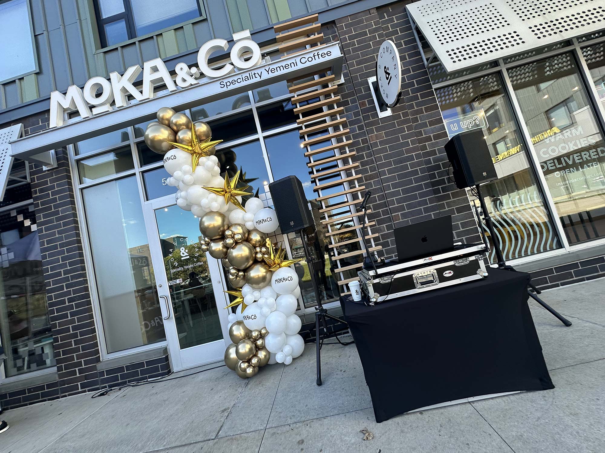 Corporate DJ for Business Events & Grand Openings Corporate DJ setup for a business grand opening event in Michigan